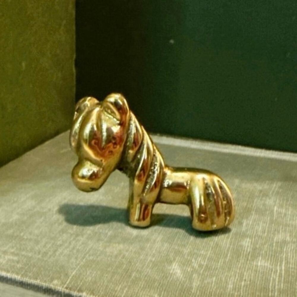 Miniature Brass‑Tone Horse Figurine • 1.25” Tall • Heavy
